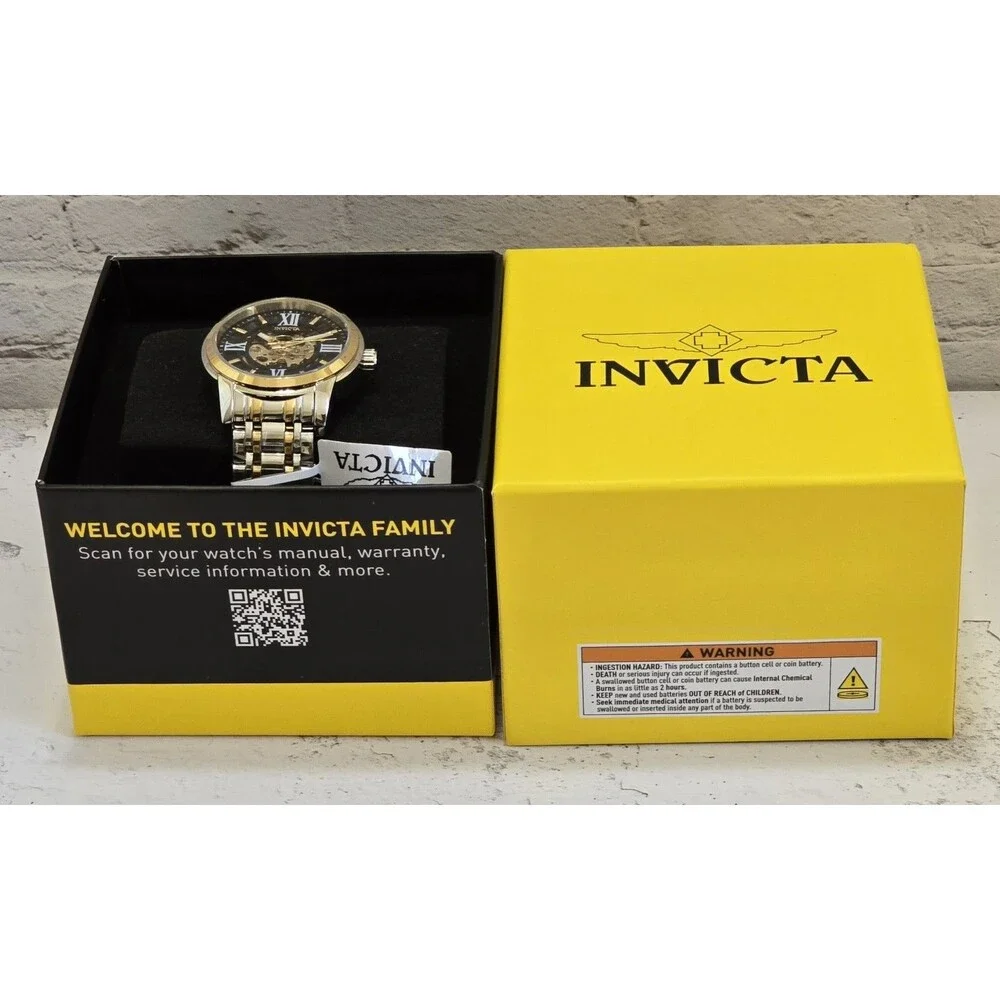 Invicta Objet D Art Automatic Men's Watch Skeleton Dial 41mm Gold Steel 69131